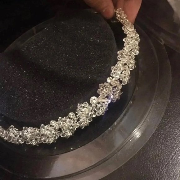David’s Bridal tiara silver with crystals main image 2